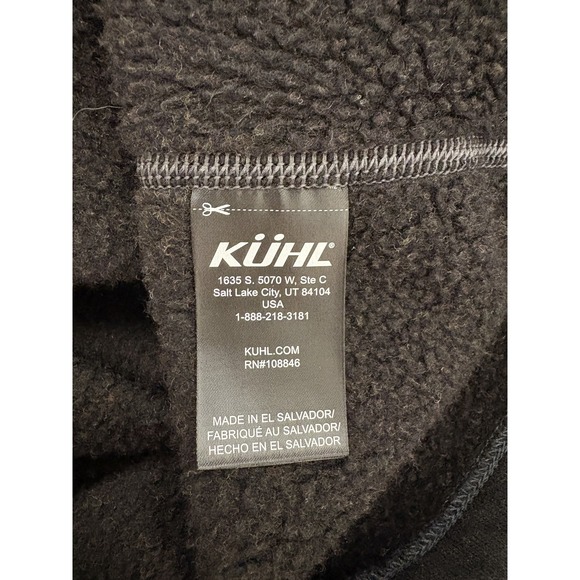 Kuhl Pullover Mens Large Black Revel 1/4 Quarter Zip Fleece Sweater 3007 - Picture 7 of 10